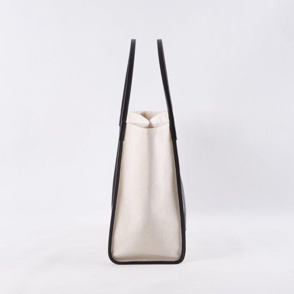Canvas Große Kapazität Handtasche mit Full Grain Cow Lederhandband