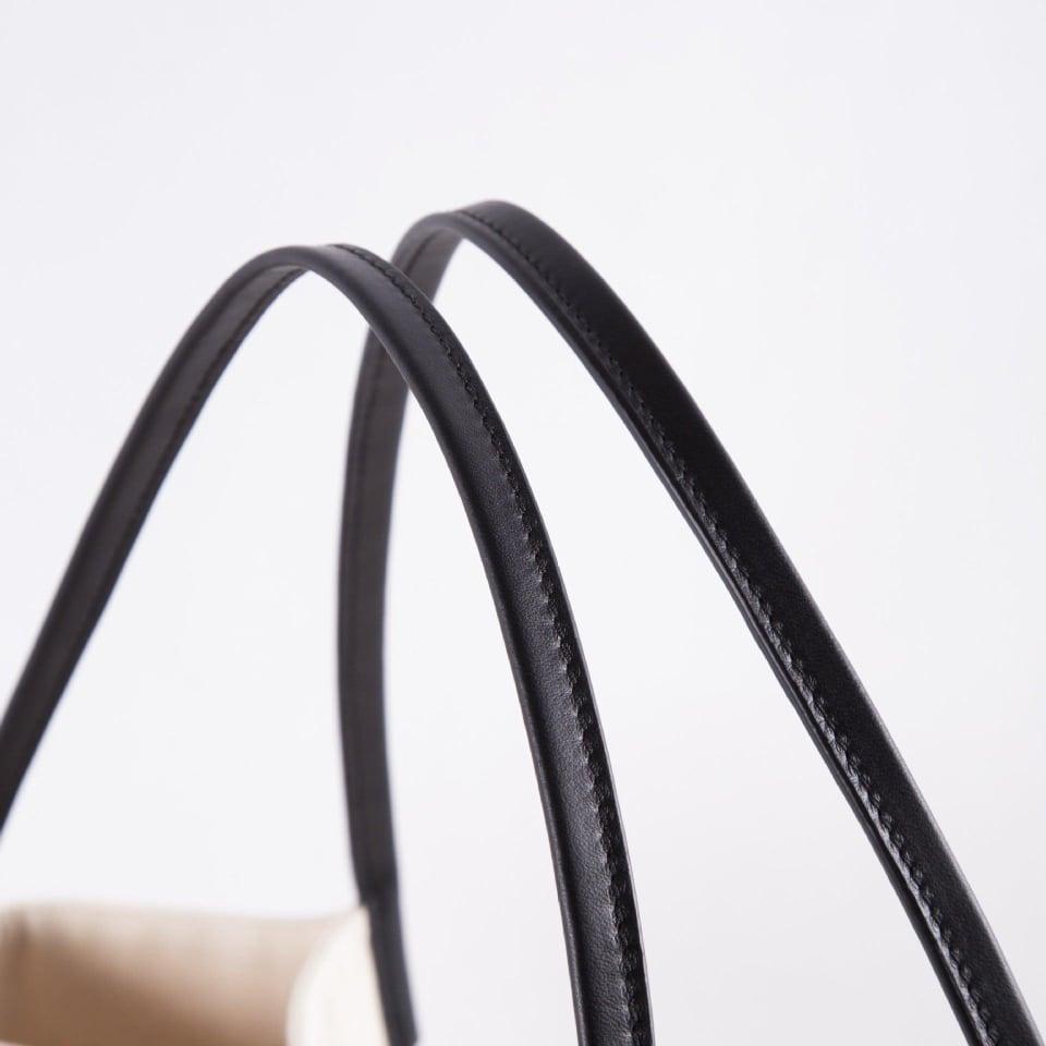 Canvas Große Kapazität Handtasche mit Full Grain Cow Lederhandband