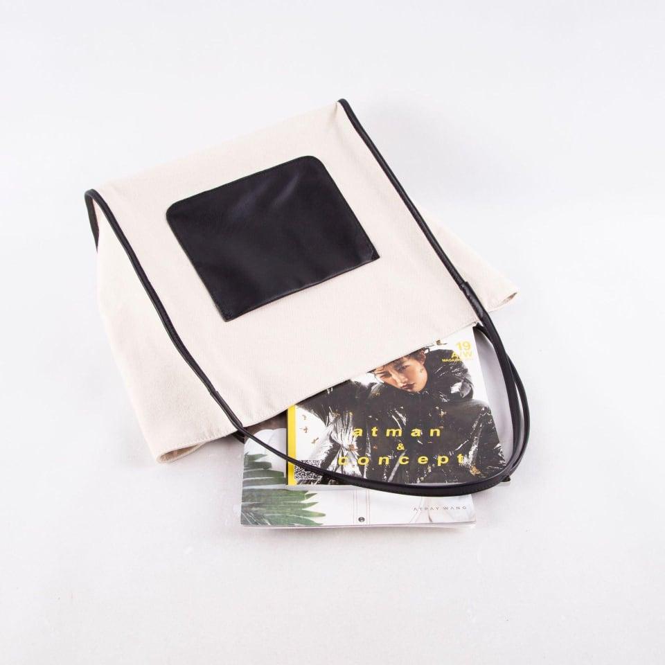 Canvas Große Kapazität Handtasche mit Full Grain Cow Lederhandband