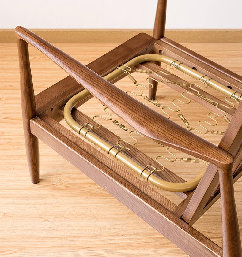 Danmer - Solid Ash Wood & Leather Armchair | Lesestuhl