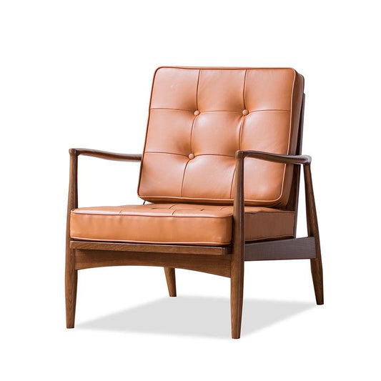Danmer - Solid Ash Wood & Leather Armchair | Lesestuhl