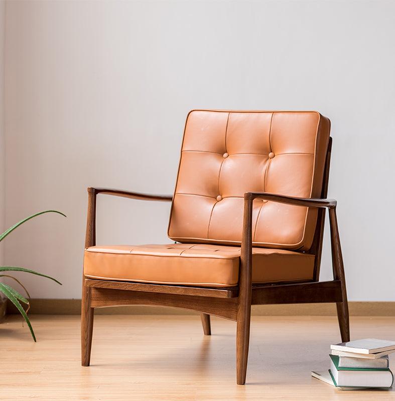 Danmer - Solid Ash Wood & Leather Armchair | Lesestuhl