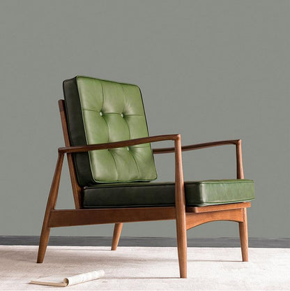Danmer - Solid Ash Wood & Leather Armchair | Lesestuhl