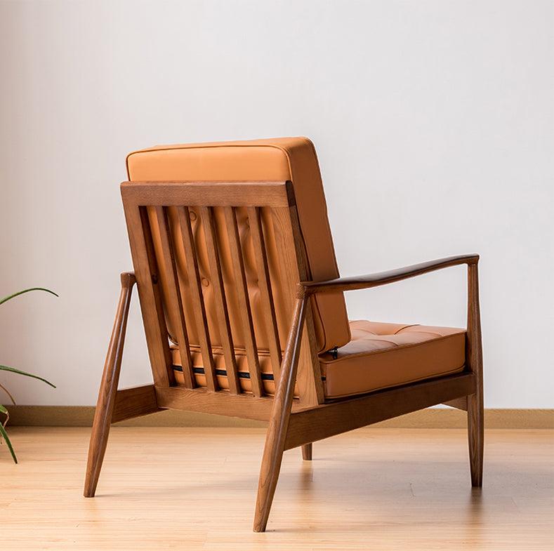 Danmer - Solid Ash Wood & Leather Armchair | Lesestuhl