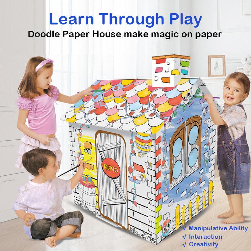 DIY Creative Cardboard Coloring Playhouse | Pädagogisches Papierspielzeug