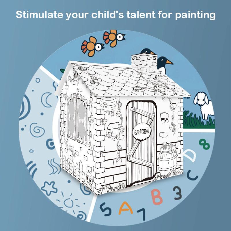 DIY Creative Cardboard Coloring Playhouse | Pädagogisches Papierspielzeug