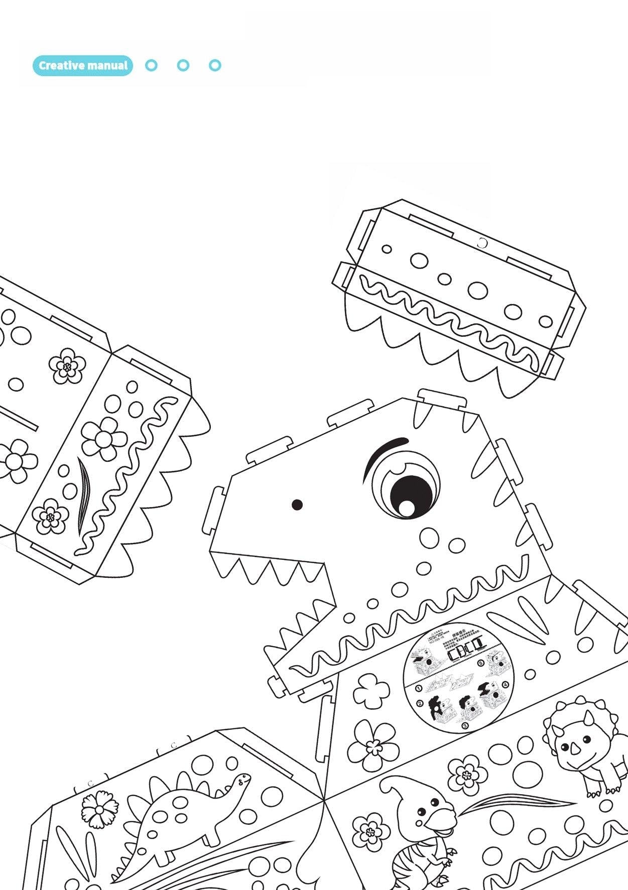 DIY Creative Cardboard Coloring Dinosaurier | Pädagogisches Papierspielzeug