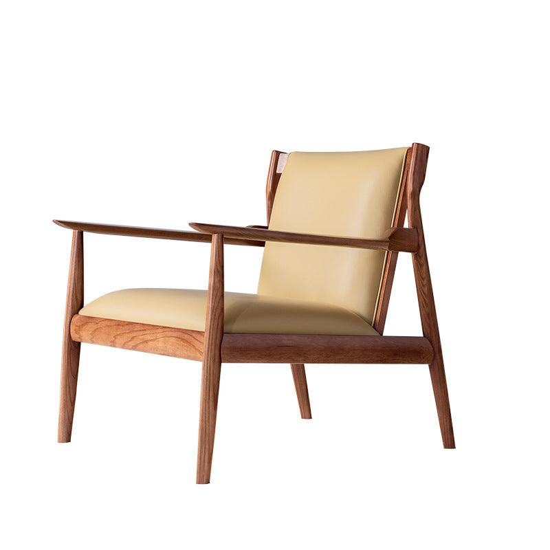 Douk - Solid Ash Wood & Leder Sessel | Lesestuhl