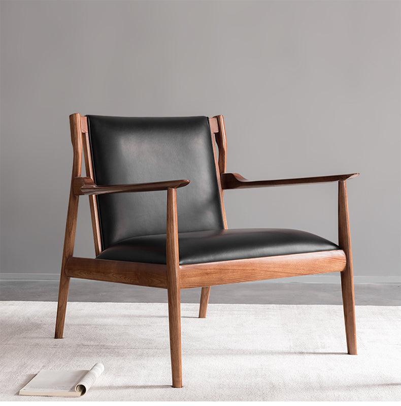 Douk - Solid Ash Wood & Leder Sessel | Lesestuhl