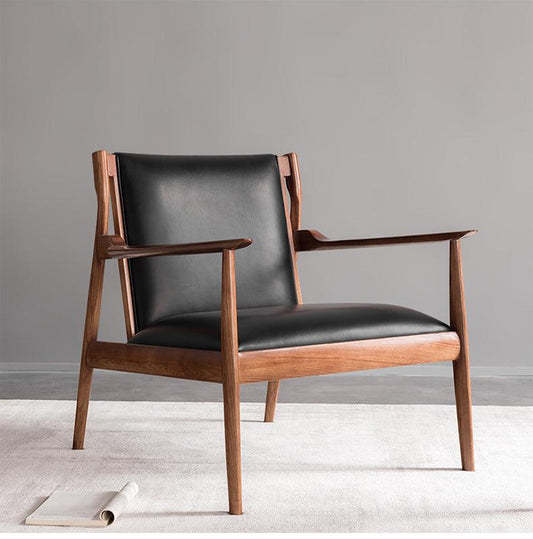 Douk - Solid Ash Wood & Leder Sessel | Lesestuhl