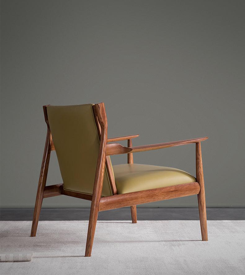 Douk - Solid Ash Wood & Leder Sessel | Lesestuhl