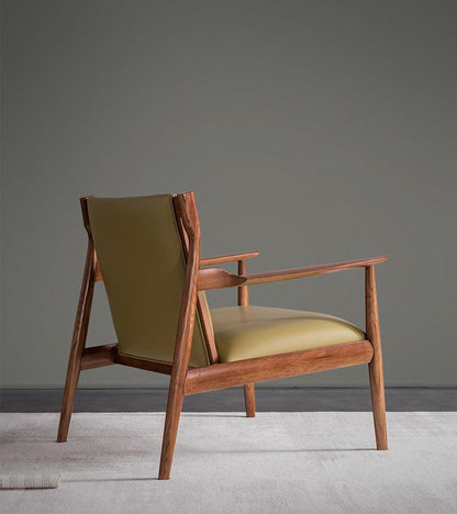Douk - Solid Ash Wood & Leder Sessel | Lesestuhl
