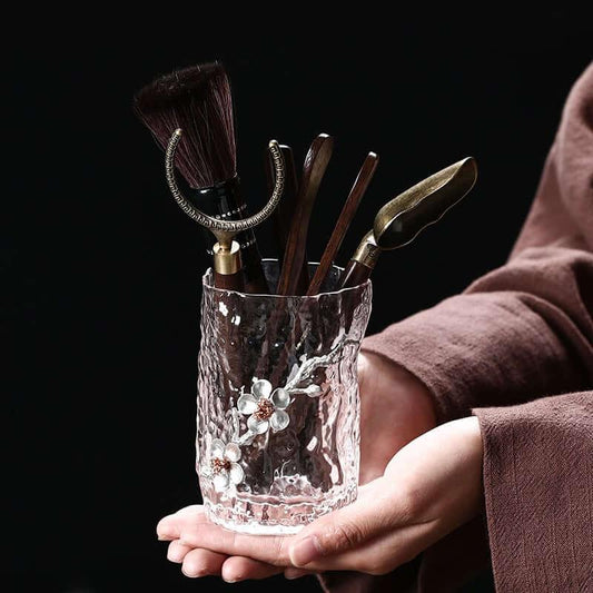 Glas & Massivholz Tee Zeremonie Sechs Herren Tee Zubehör