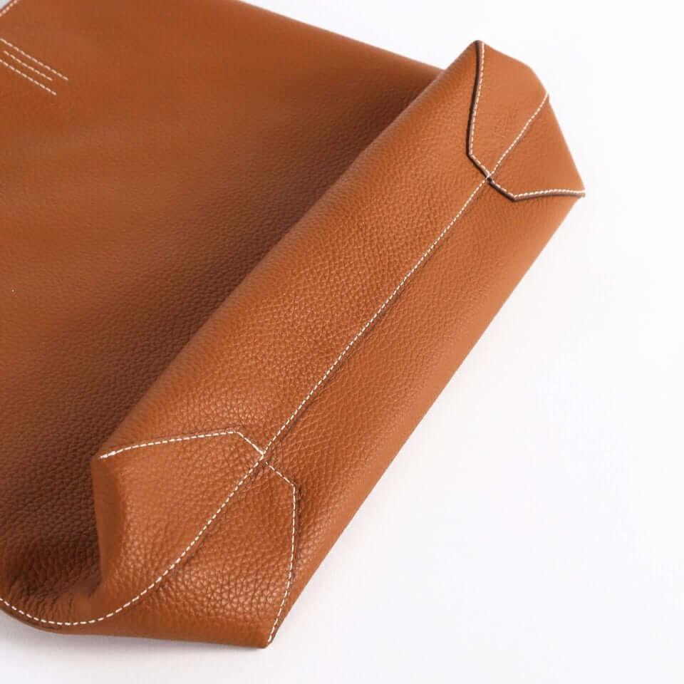 Grau & Braun Doppelseitige Vollkorn Kuh Leder Große Kapazität Tragetasche | Handtasche | Schultertasche