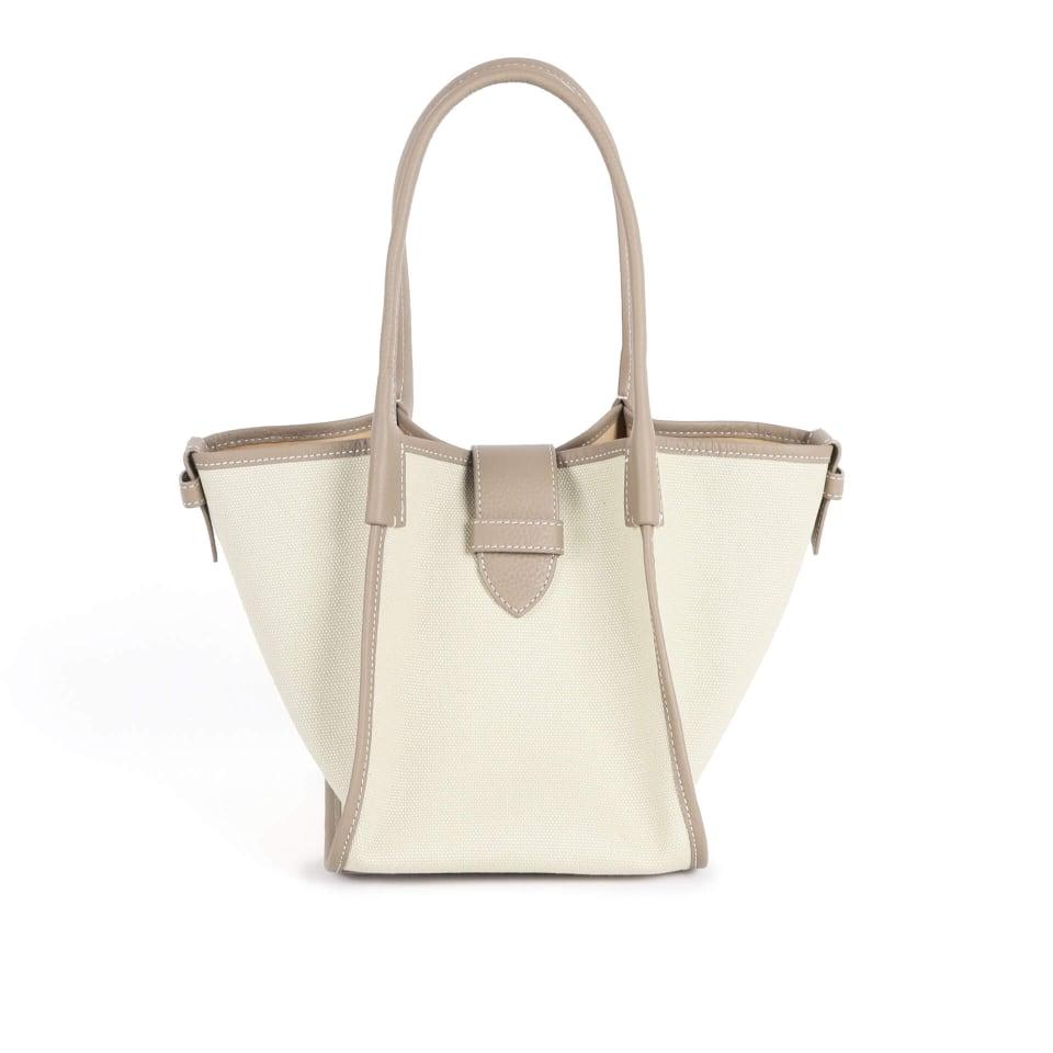 Classic Large Grau Zweihand-Canvas Square Swing Bag - Flügeltasche | SchulterBag | Handtasche