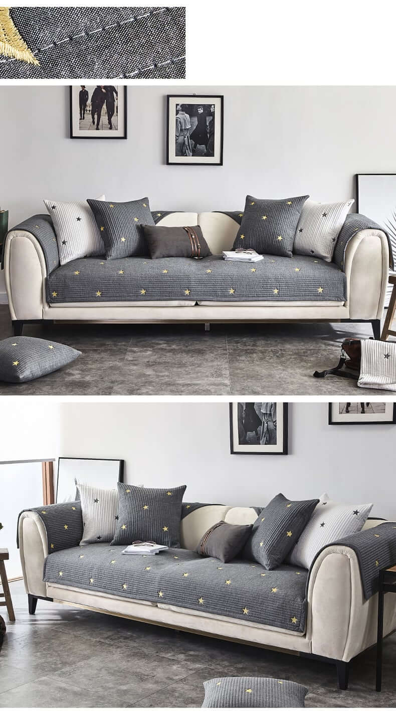 AFRA - Baumwollabdeckungen für Sofa & Kissen | Kostenlose Kombination Sofa & Kissenabdeckungen