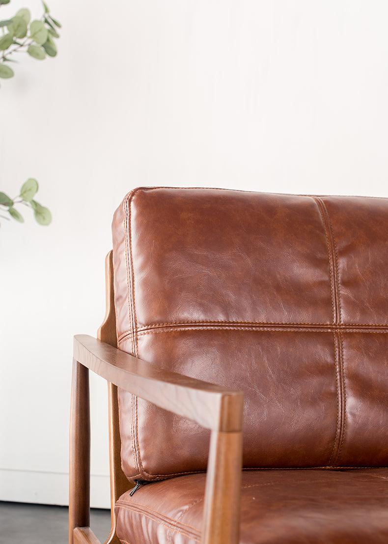 Hiroko - Solid Ash Wood & Leder Sessel | Lesestuhl | Doppelsofas