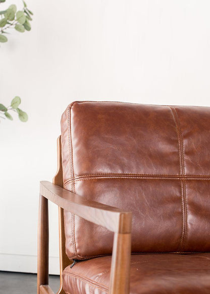 Hiroko - Solid Ash Wood & Leder Sessel | Lesestuhl | Doppelsofas
