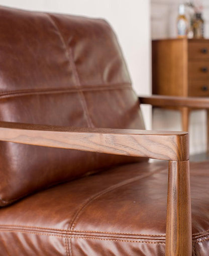 Hiroko - Solid Ash Wood & Leder Sessel | Lesestuhl | Doppelsofas
