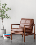 Hiroko - Solid Ash Wood & Leder Sessel | Lesestuhl | Doppelsofas