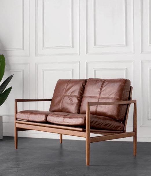 Hiroko - Solid Ash Wood & Leder Sessel | Lesestuhl | Doppelsofas