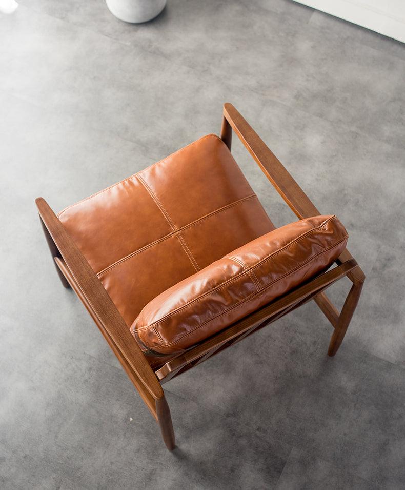 Hiroko - Solid Ash Wood & Leder Sessel | Lesestuhl | Doppelsofas