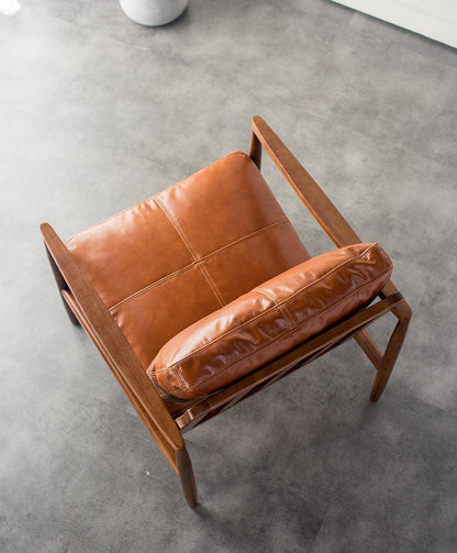 Hiroko - Solid Ash Wood & Leder Sessel | Lesestuhl | Doppelsofas