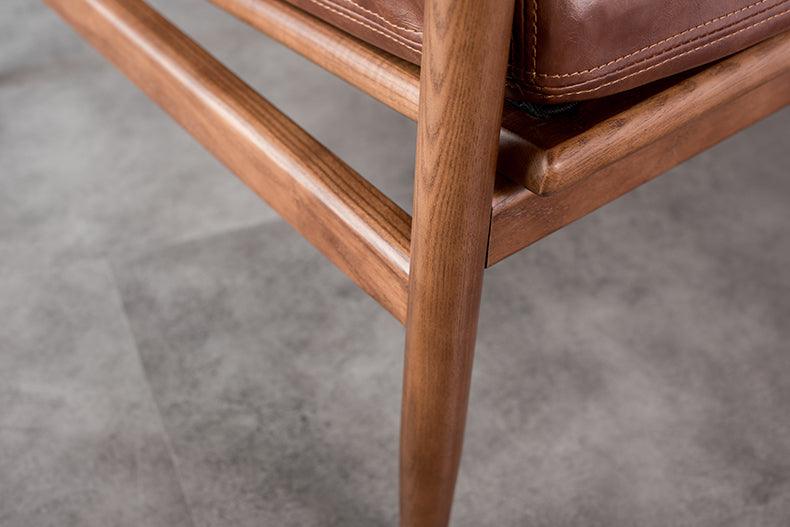 Hiroko - Solid Ash Wood & Leder Sessel | Lesestuhl | Doppelsofas