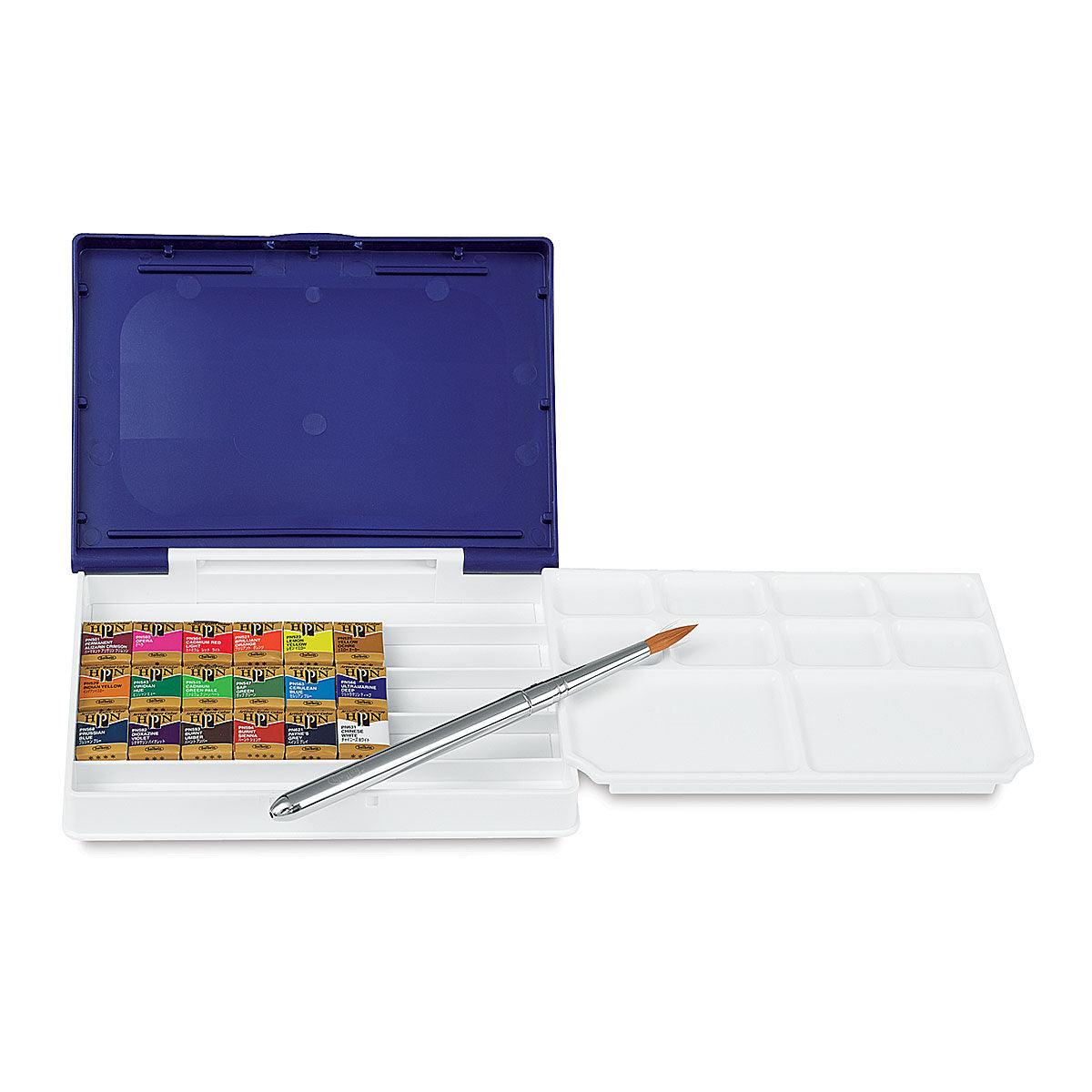 Holbein Artists 'Aquarellfarbe Half Pan Blau Palm Case 18-24-36 Farbensets