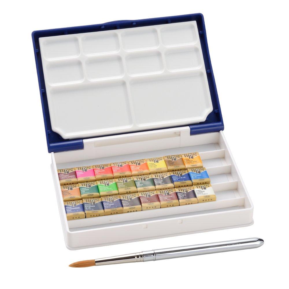 Holbein Artists 'Aquarellfarbe Half Pan Blau Palm Case 18-24-36 Farbensets