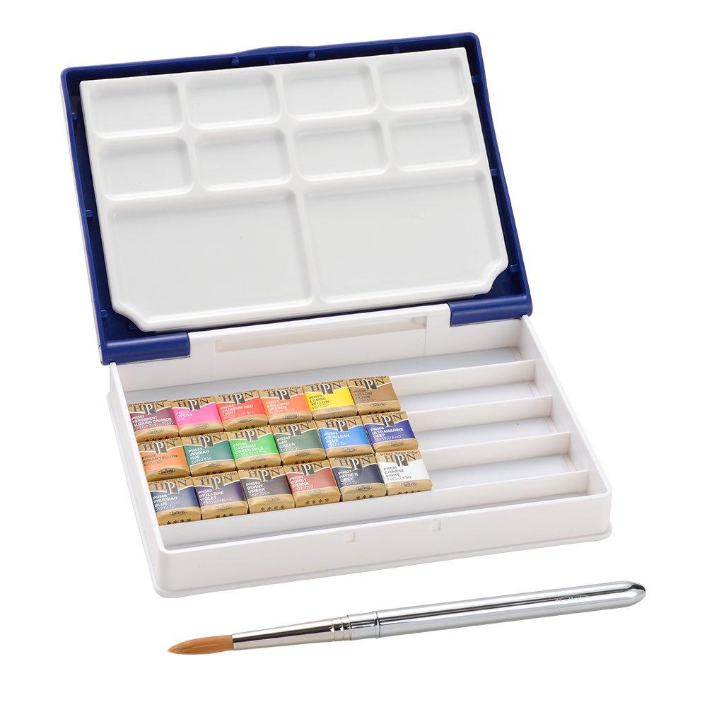 Holbein Artists 'Aquarellfarbe Half Pan Blau Palm Case 18-24-36 Farbensets