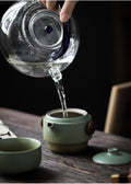 Ceramic Travel Tea Set im japanischen Stil - 3 Stück