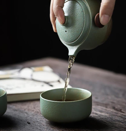 Ceramic Travel Tea Set im japanischen Stil - 3 Stück