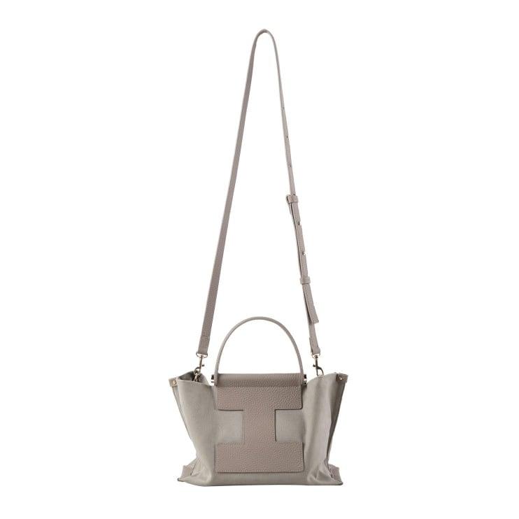 INA - Mini Tragetasche in Leder & Canvas Khaki