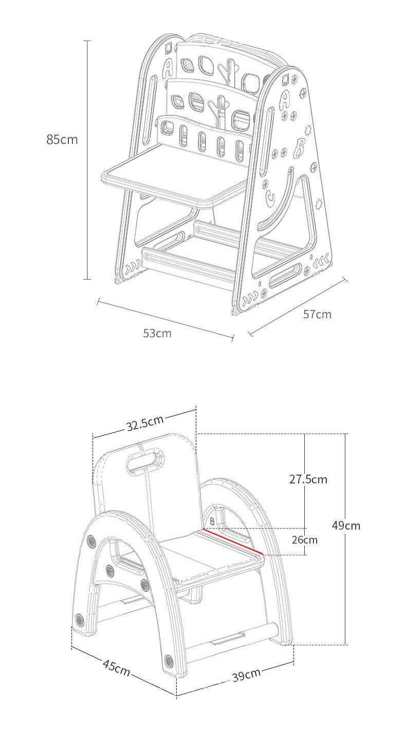 Kinder Mehrzweck-Magnetisch löschbare Artboard und Aufbewahrungstisch + 1 Stuhl