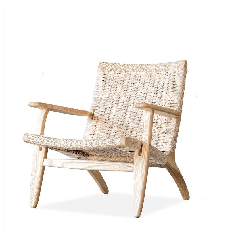 Kojii- Solid Ash Wood & Kraft Paper Rope Sessel | Lesestuhl