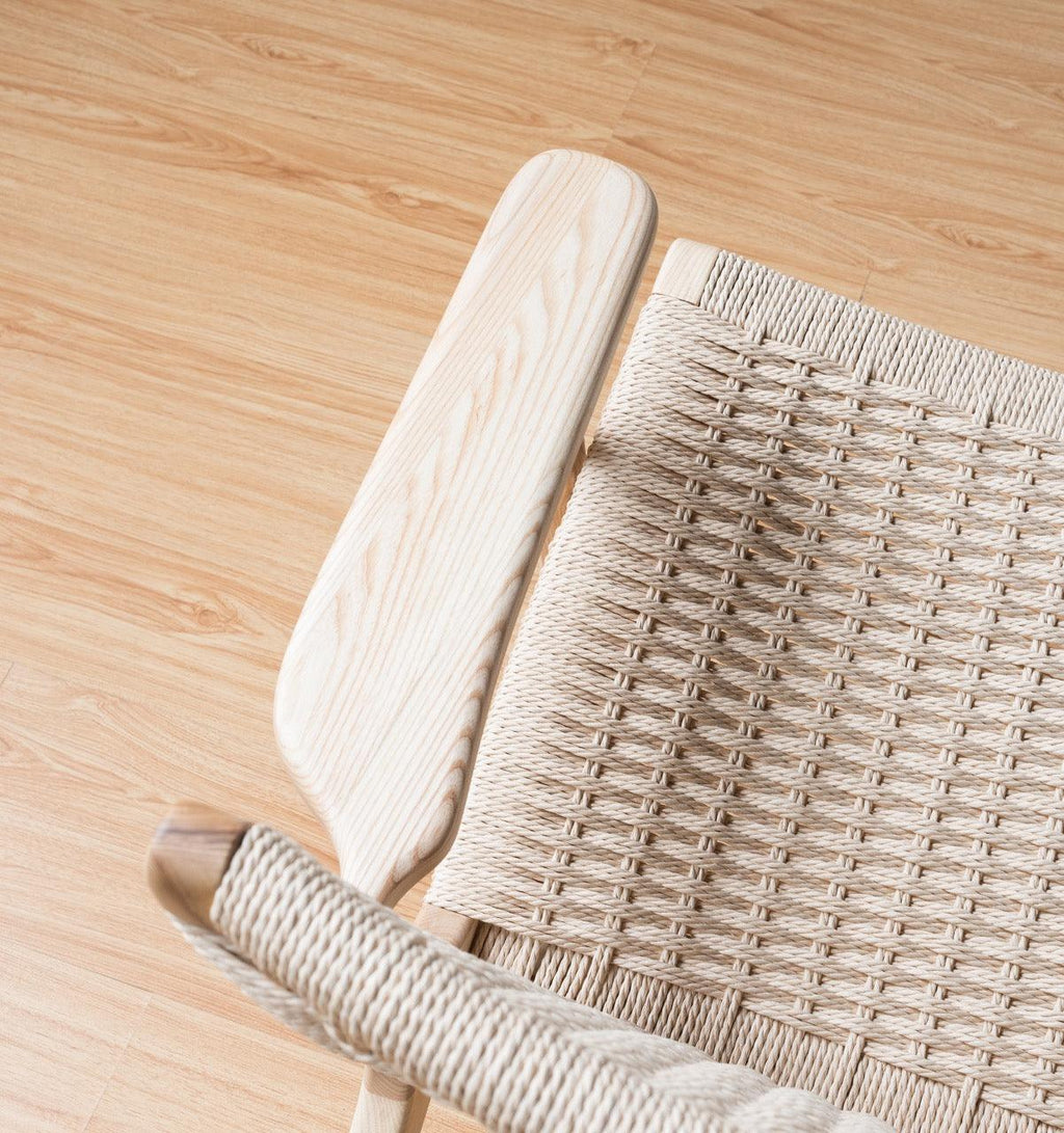 Kojii- Solid Ash Wood & Kraft Paper Rope Sessel | Lesestuhl