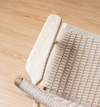Kojii- Solid Ash Wood & Kraft Paper Rope Sessel | Lesestuhl