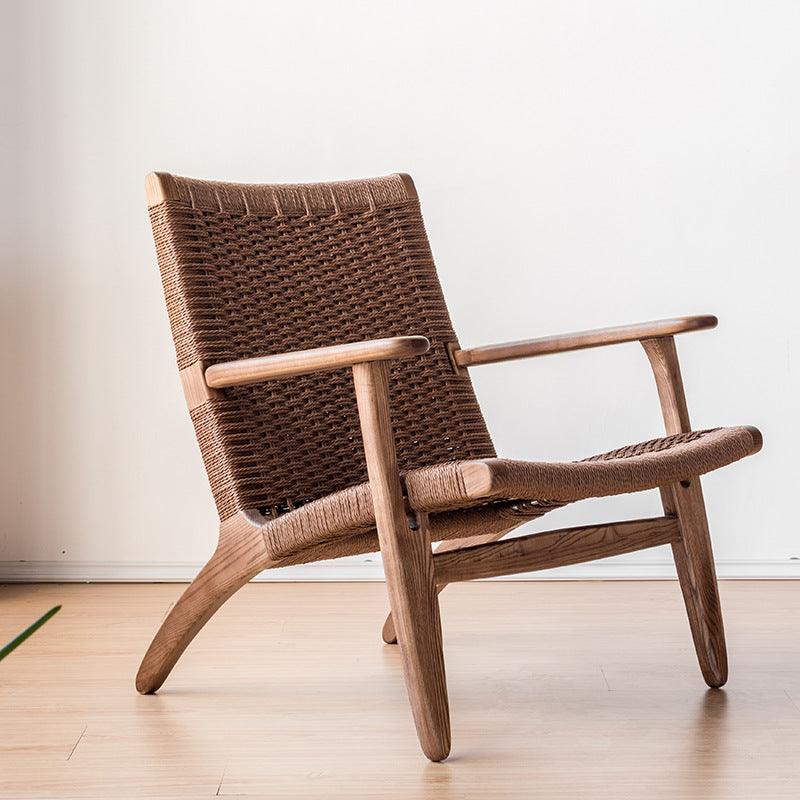 Kojii- Solid Ash Wood & Kraft Paper Rope Sessel | Lesestuhl