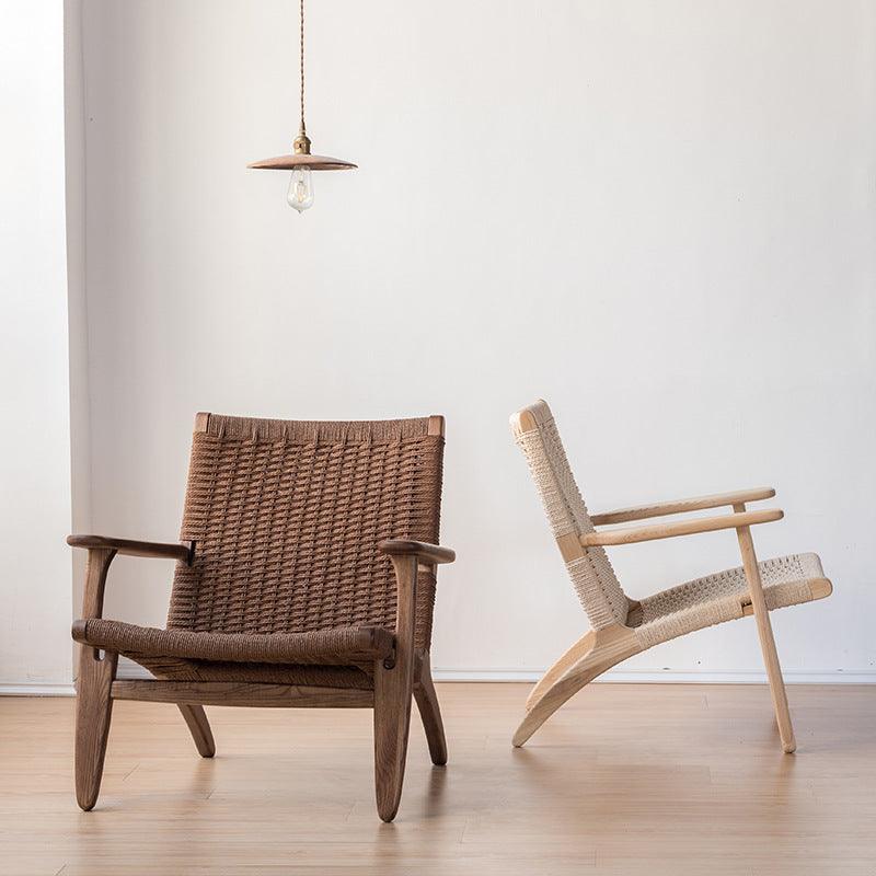 Kojii- Solid Ash Wood & Kraft Paper Rope Sessel | Lesestuhl