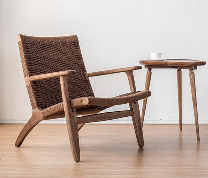 Kojii- Solid Ash Wood & Kraft Paper Rope Sessel | Lesestuhl