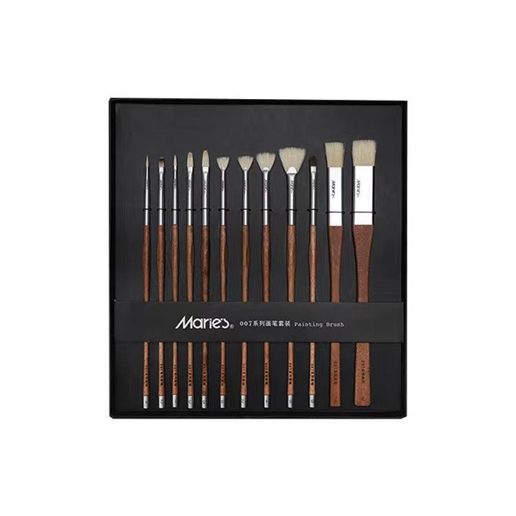 Moku Park Bristle Hair Rosewood Pinsel-007Serie 12pcs Set