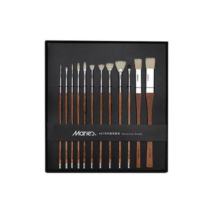 Moku Park Bristle Hair Rosewood Pinsel-007Serie 12pcs Set