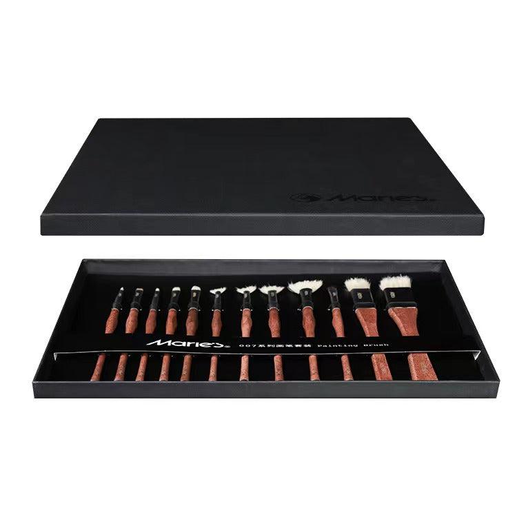 Moku Park Bristle Hair Rosewood Pinsel-007Serie 12pcs Set