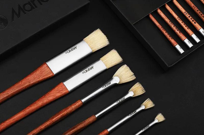 Moku Park Bristle Hair Rosewood Pinsel-007Serie 12pcs Set