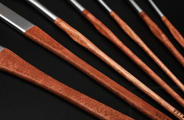 Moku Park Bristle Hair Rosewood Pinsel-007Serie 12pcs Set