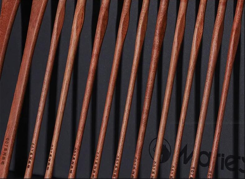 Moku Park Bristle Hair Rosewood Pinsel-007Serie 12pcs Set