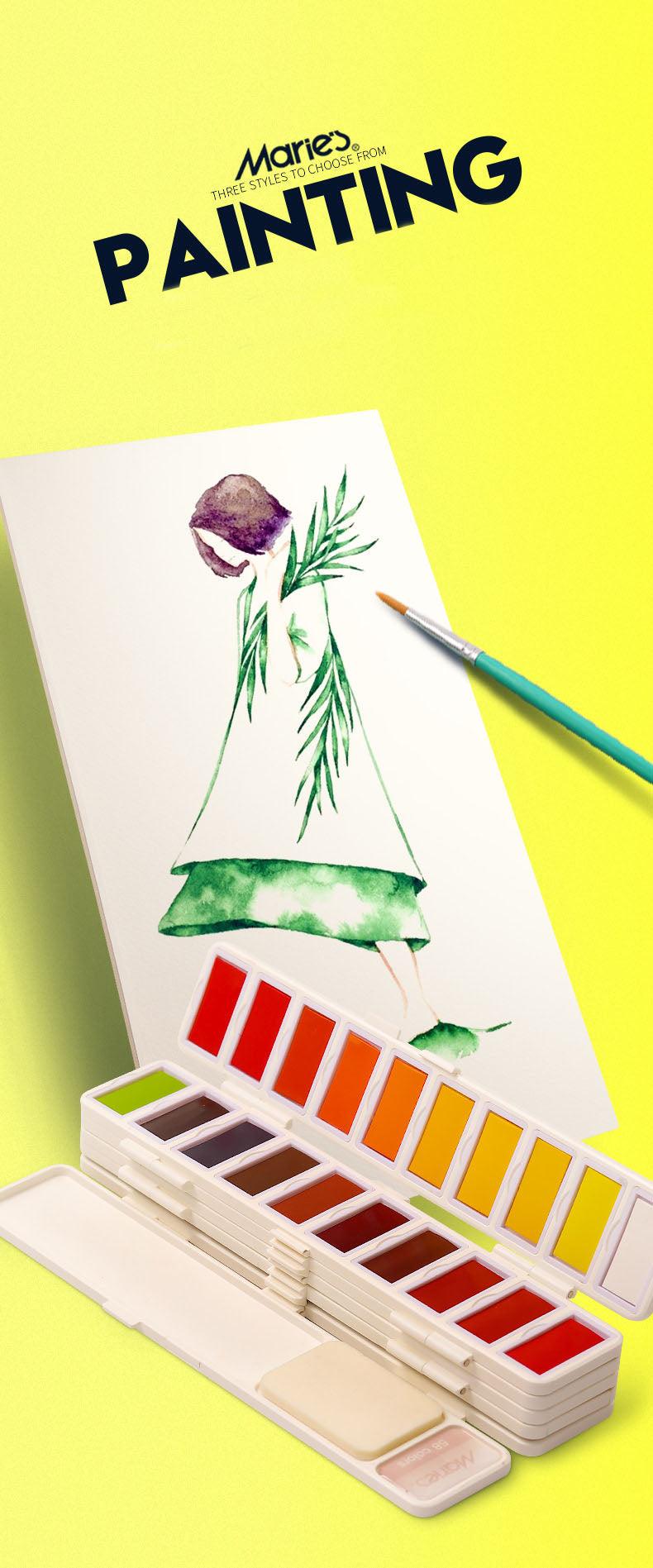 Moku Park Aquarell: 58 Farben Feste Aquarell (Portable)
