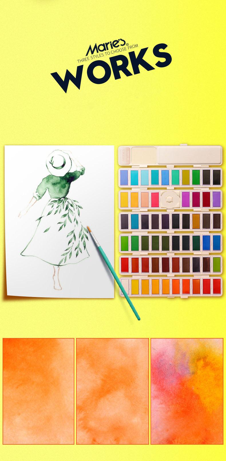 Moku Park Aquarell: 58 Farben Feste Aquarell (Portable)