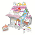 Pädagogisches Papierspielzeug | Mini DIY Creative Coloring Cardboard House - Eiscreme Shop